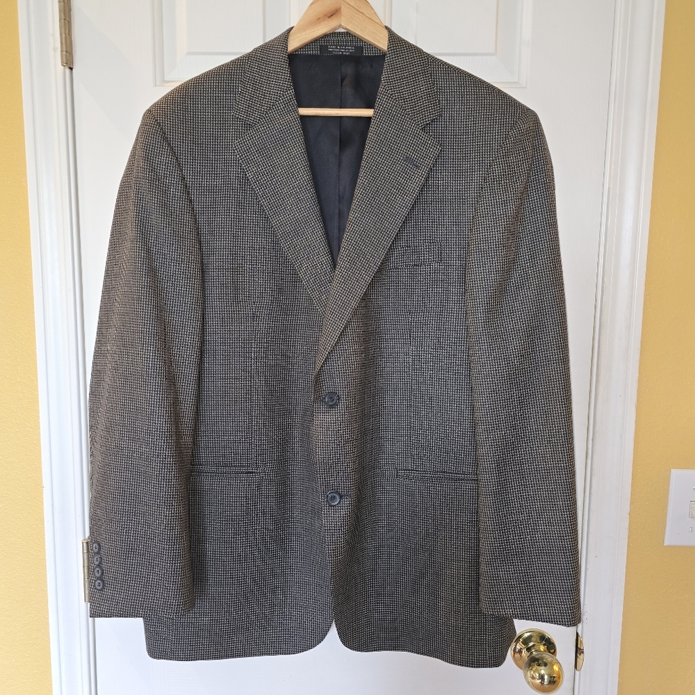 Andrew Fezza Wool Houndstooth 2-Button Blazer Men… - image 1